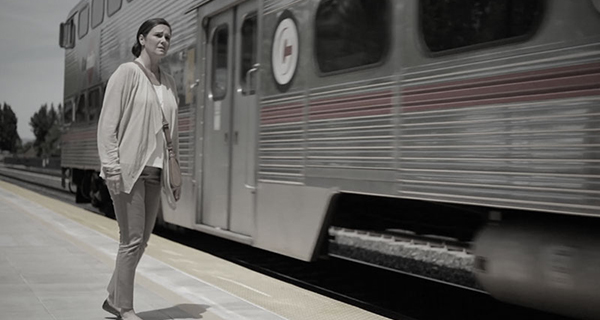 Feet walking through grass