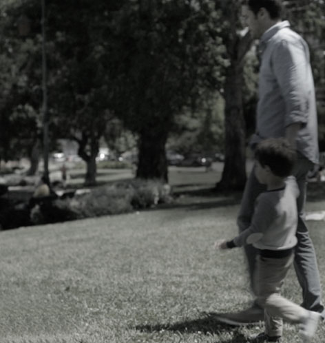 A person waiting by a train